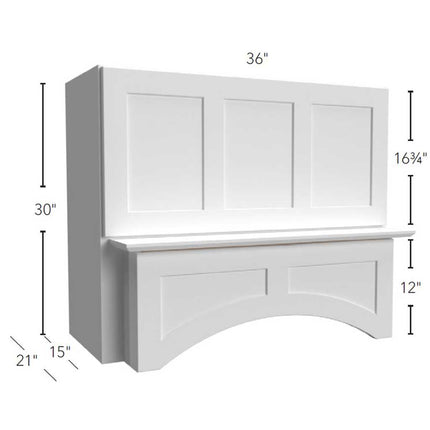 RHA363021 ( 3 PANEL ARCHED HOOD - 36