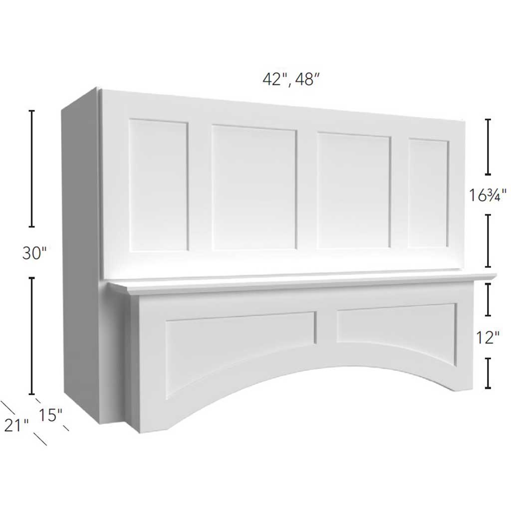 RHA423021 ( 4 PANEL ARCHED HOOD - 42