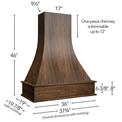 RHCA36 WALNUT ( CURVED ARTISAN HOOD WALNUT - 36