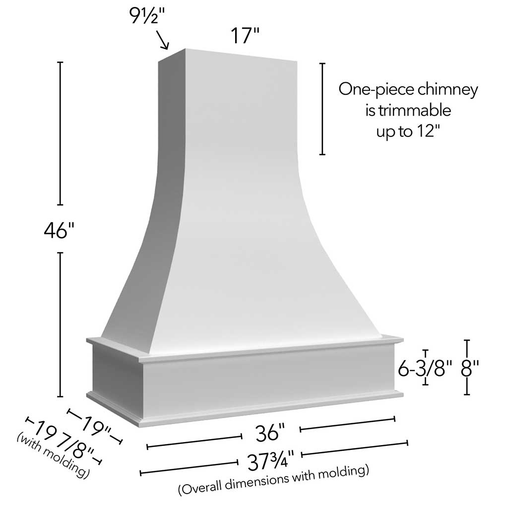 RHCA36 ( CURVED ARTISAN HOOD - 36