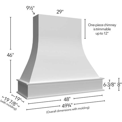 RHCA48 TIMBER ( CURVED ARTISAN HOOD TIMBER - 48